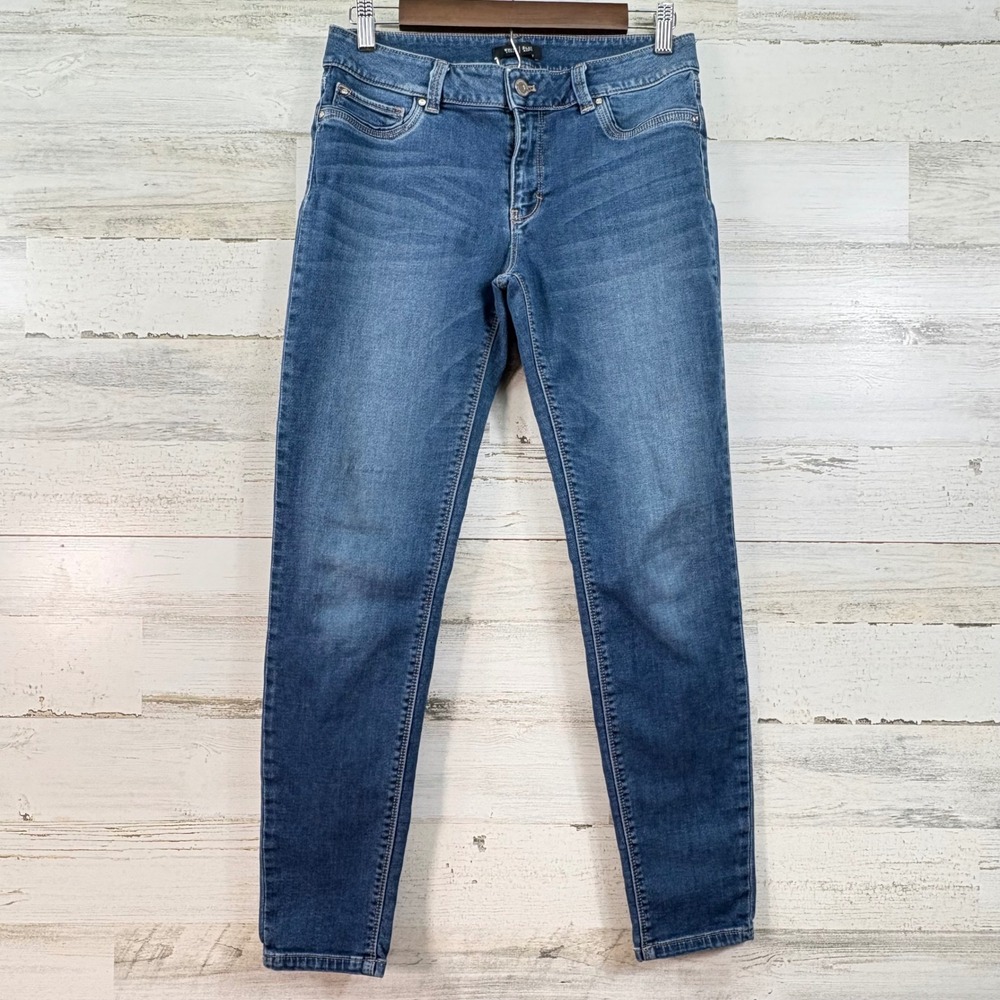 White House Black Market Skinny Leg Jeans Womens 8R Medium Wash Blue Denim 5-Pkt
